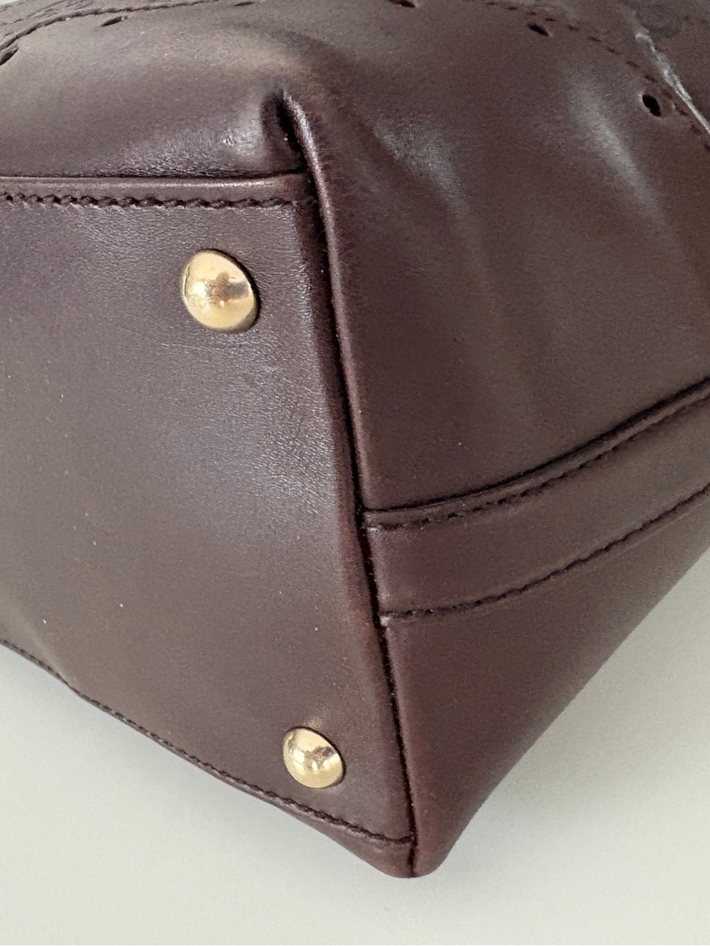 Title: Gucci Guccissima Punch Large Tote 145993 Brown Leather Horsebit bag - Picture 3 of 13